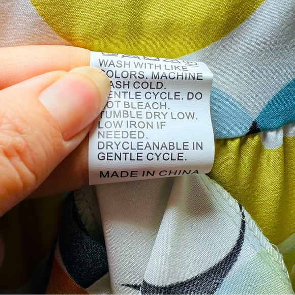 NWOT SHEIN Allover Geometric Print White/Green Sleeveless Smock Dress, L& XL - Picture 14 of 16